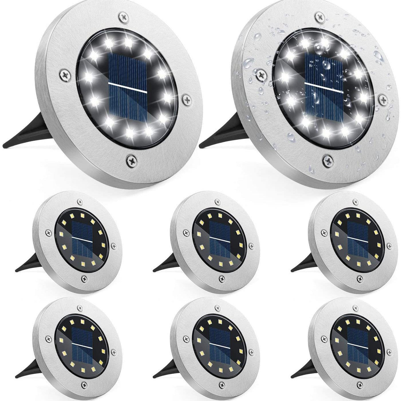 4 Pack Solar Ground Lights – 8 LED Waterproof Outdoor Solar Pathway & Garden Lights