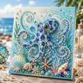 Ocean Octopus Pearl Diamond Painting DIY Art Kit, 3D Bead Craft