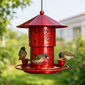 Metal Bird Feeder for Outside Retractable Hanging Feeder