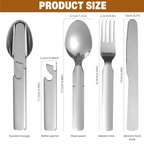 4-in-1 Foldable Camping Cutlery Set Made of Stainless Steel