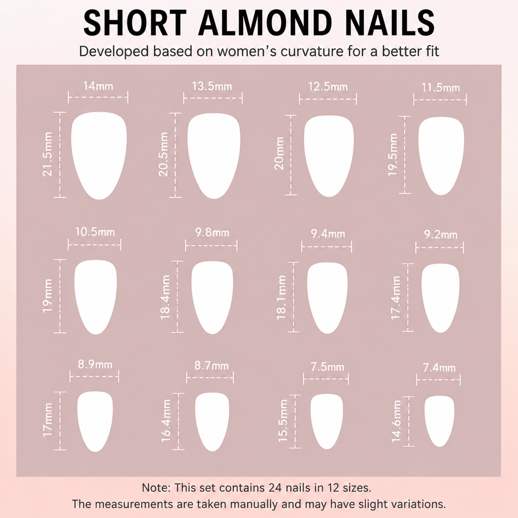 Blush Pink Aura Jelly Medium Almond Press-On Nails, 24 Pcs + Glue