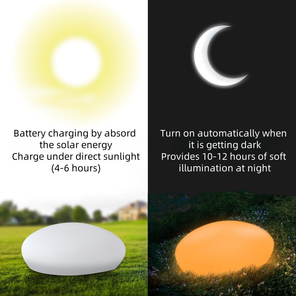 Solar Rock Light Outdoor Waterproof Garden Pathway Lamp