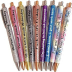 Funny Sarcastic Glitter Pens – 7 or 9 Pack Ballpoint Pen Set