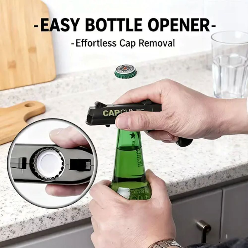 Cap Gun Bottle Opener with Bottle Cap Launcher – Funny Gift