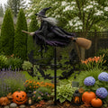 Halloween Witch Wind Spinner Outdoor Metal Garden Decor