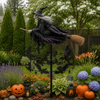 Halloween Witch Wind Spinner Outdoor Metal Garden Decor