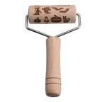 Wooden Embossing Rolling Pin for Cookies – Halloween & Christmas