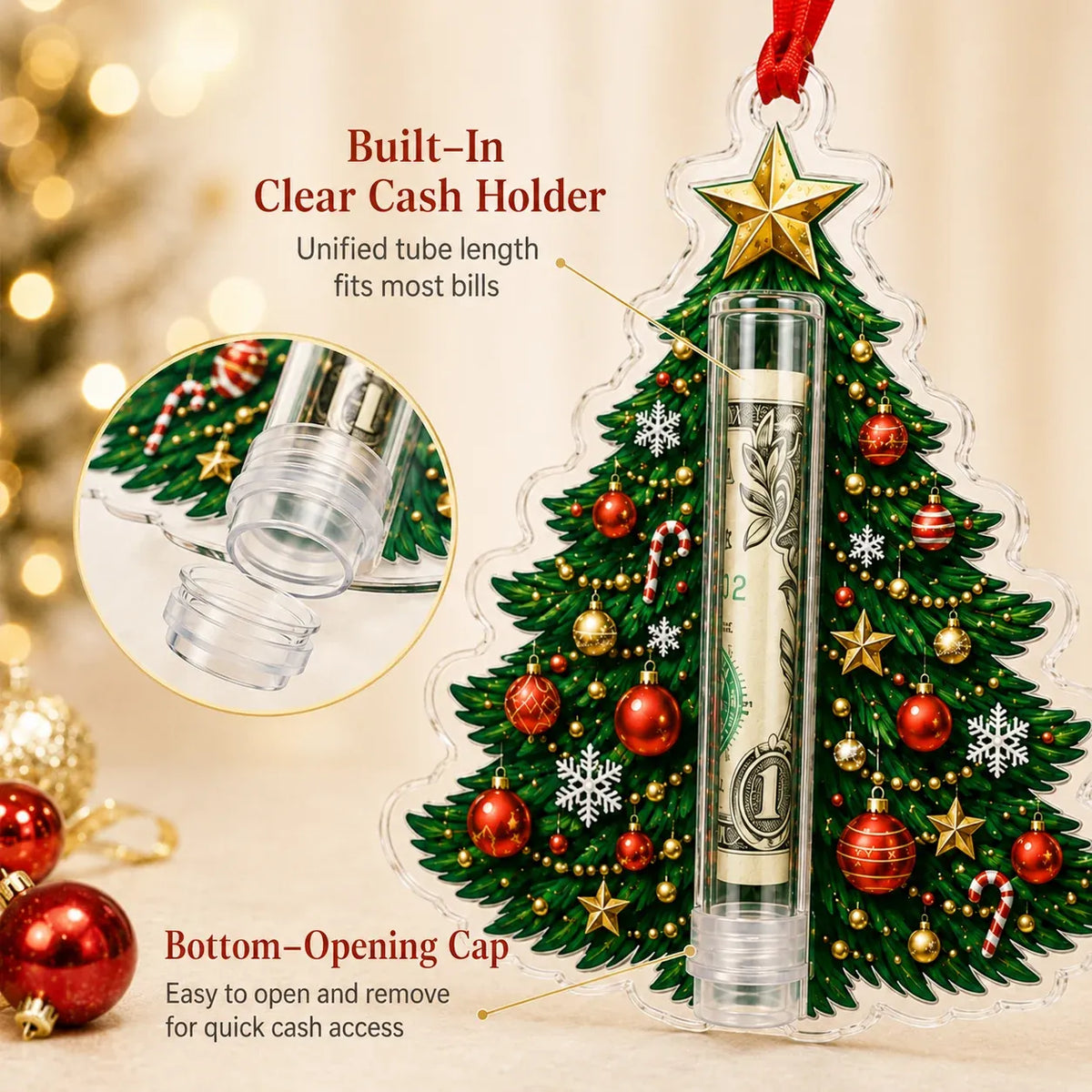 Christmas Cash Holder Ornament — Turn Cash Into a Christmas Surprise