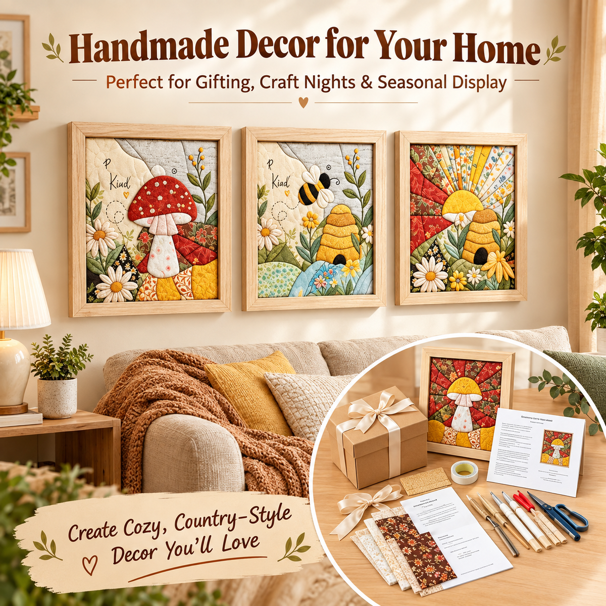 DIY No-Sew Fabric Art Kit – Textured Fabric Craft