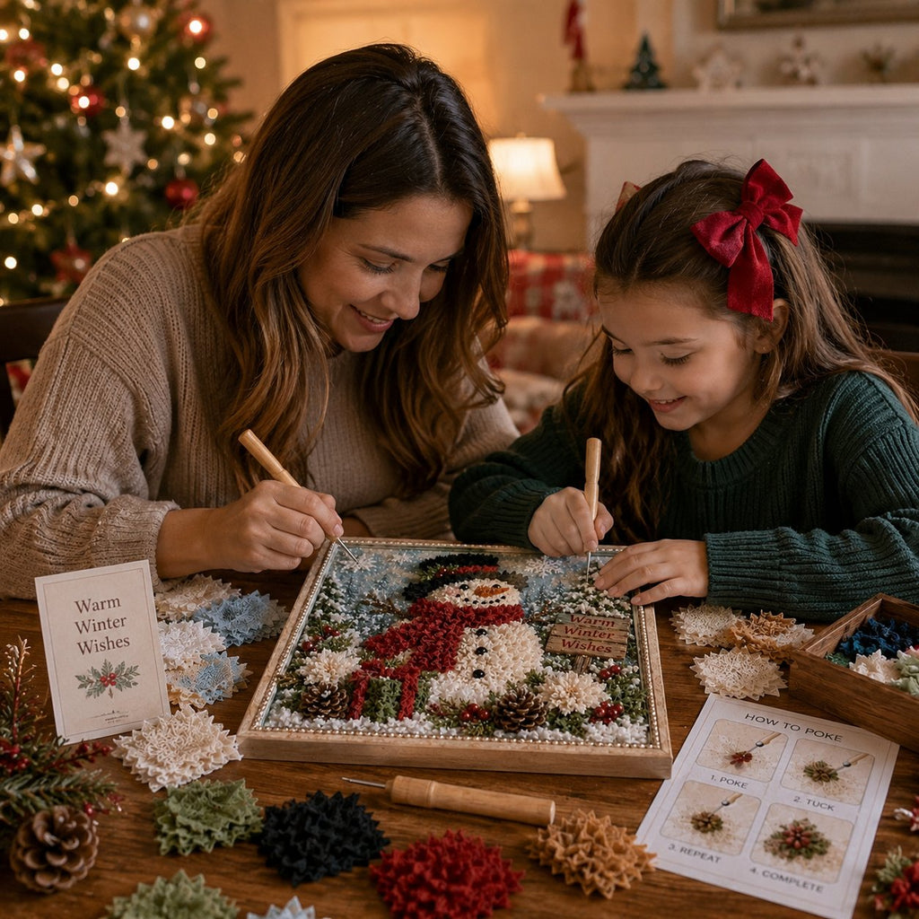 DIY 3D Christmas Fabric Poke Art Kit with Display Stand