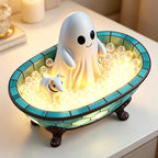 Halloween Ghost Night Light, Resin USB Powered Tabletop Halloween Decor
