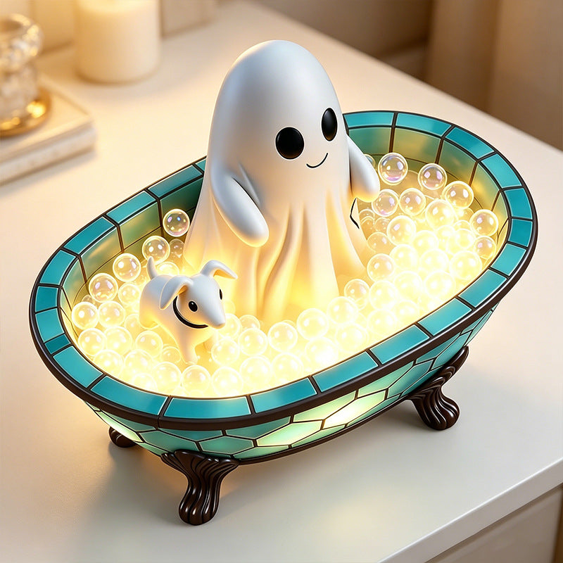 Halloween Ghost Night Light, Resin USB Powered Tabletop Halloween Decor