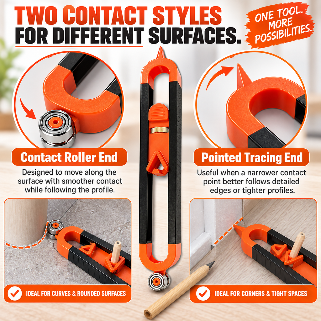 Contour Gauge Scribe Tool with Adjustable Pencil Holder