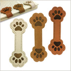 3 Pack Leather Magnetic Bookmark Clips Cat and Dog Paw Design
