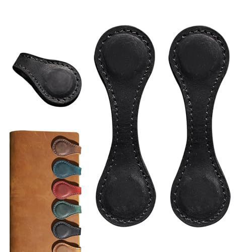 2 Pack Leather Magnetic Bookmarks for Books Journals Planners
