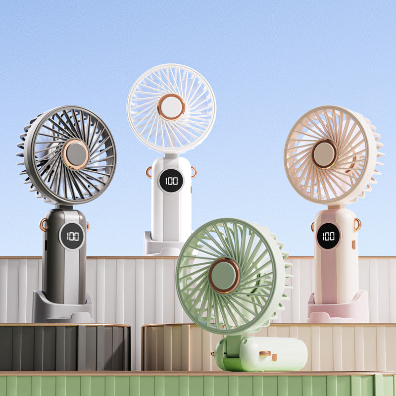 1200mAh Mini USB Rechargeable Fan with 5 Speeds & LED Display