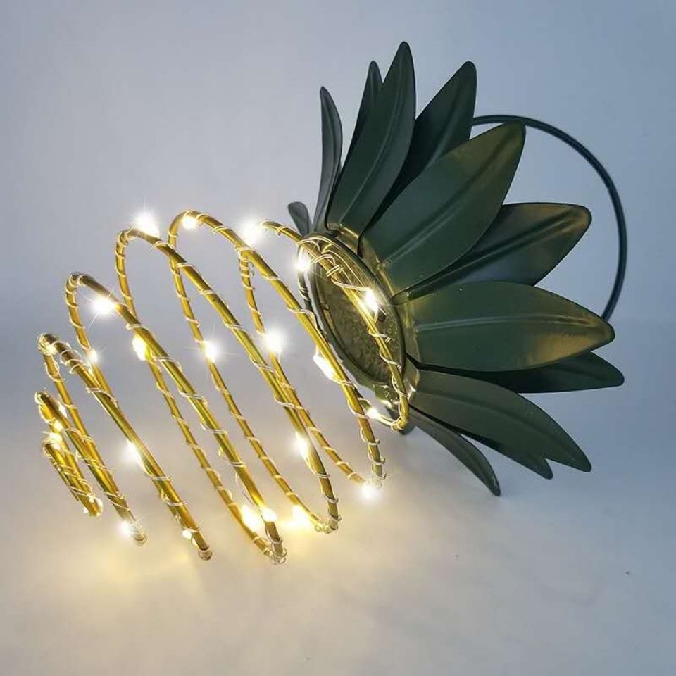 Solar Pineapple Hanging Lantern, Warm White LED Outdoor Garden Light