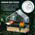 Clear View Window Bird Feeder for Bird Watching with Suction Cups