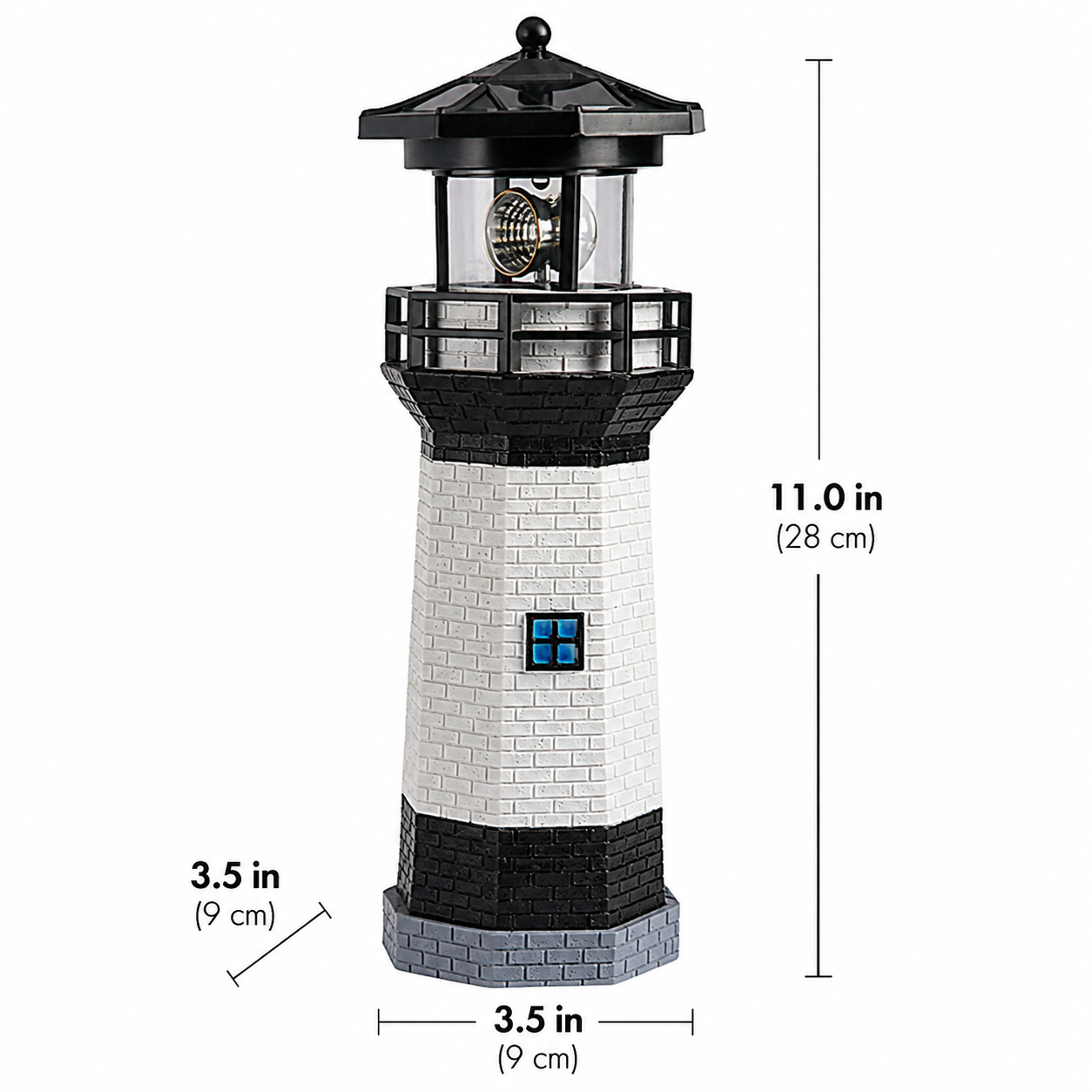 Solar Powered Rotating Lighthouse Garden Light for Outdoor Decor