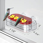 Window Nectar Hummingbird Feeder, Red/Clear Suction Cup Bird Feeder