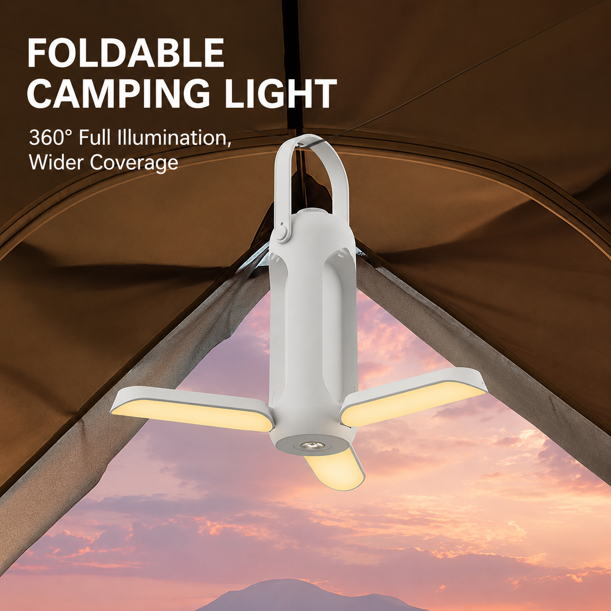 Rechargeable Camping Lantern with 10000mAh Power Bank & 360° LED Light