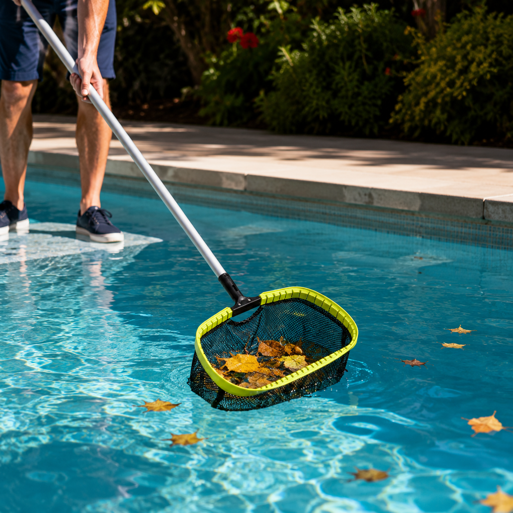 20-Inch Pool Leaf Rake with Large Mesh Bag
