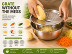 3-in-1 Stainless Steel Grater Bowl with Colander