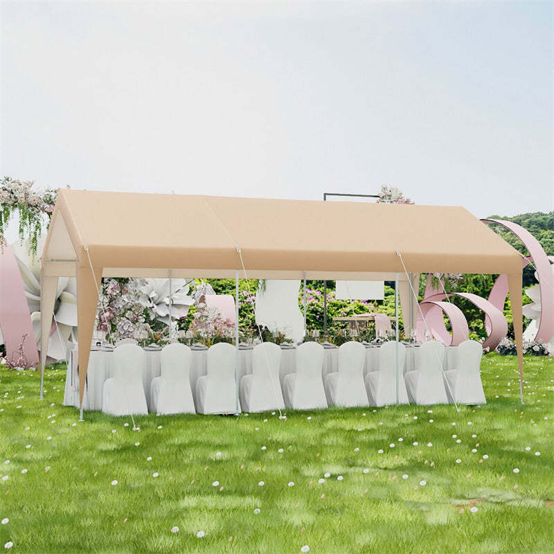 10x20 FT Heavy Duty Carport Canopy with Sidewalls & Doors