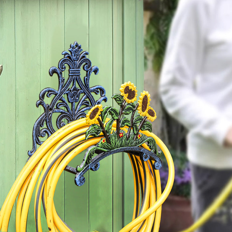Decorative Cast Iron Garden Hose Holder Wall Mounted Outdoor