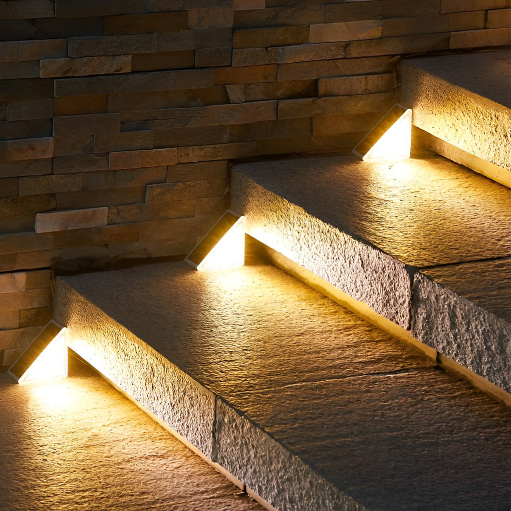 Triangle Solar LED Step Lights, Waterproof Outdoor Stair Lights