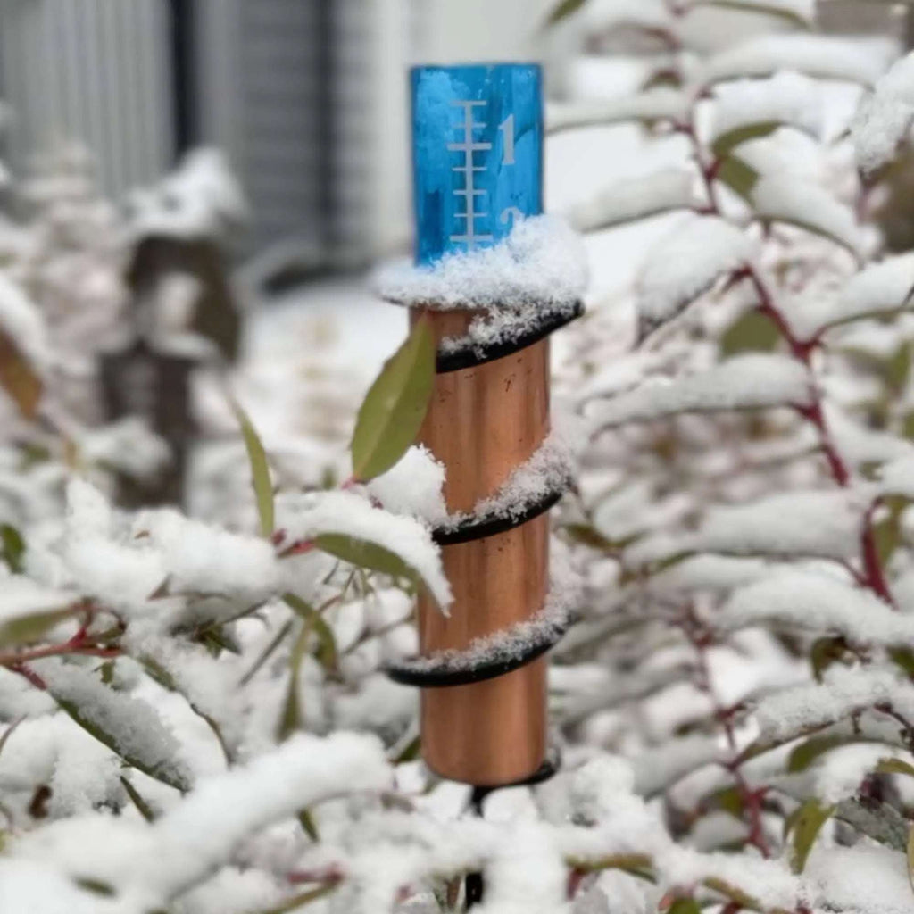 Solid Copper Rain Gauge with Garden Stake