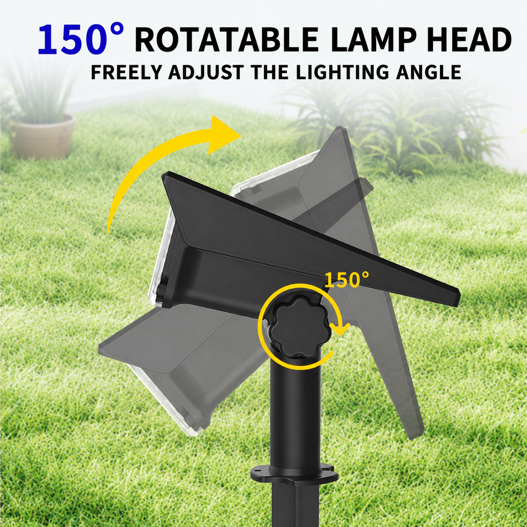 Flood Spike Light Adjustable Solar Spotlight with Cool White & Warm White Modes