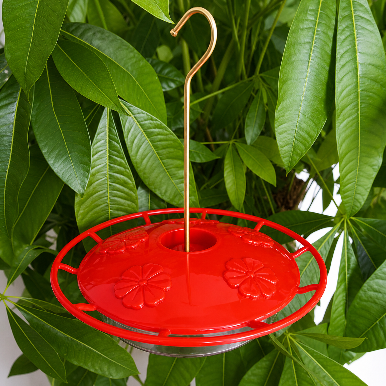 Hummingbird Feeder with Built-In Ant Moat, 5 Feeding Ports, 10.58 oz