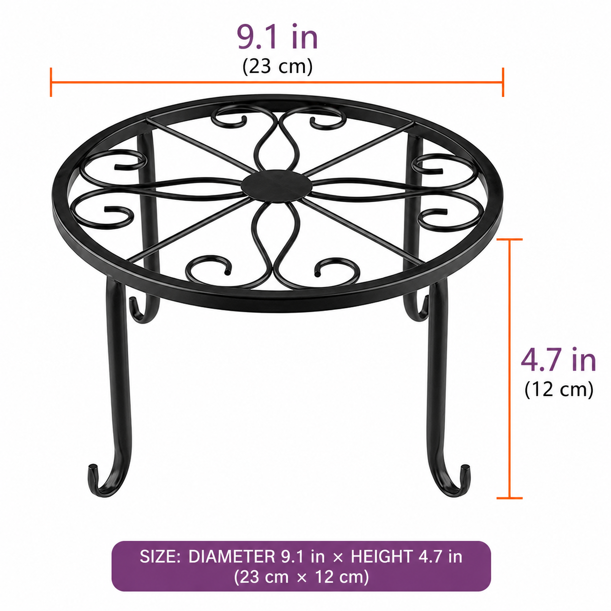 Round Cast Iron Plant Stand for Indoor and Outdoor Flower Pots