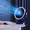 Rechargeable Portable Clip Fan with LED Light and 3 Speeds