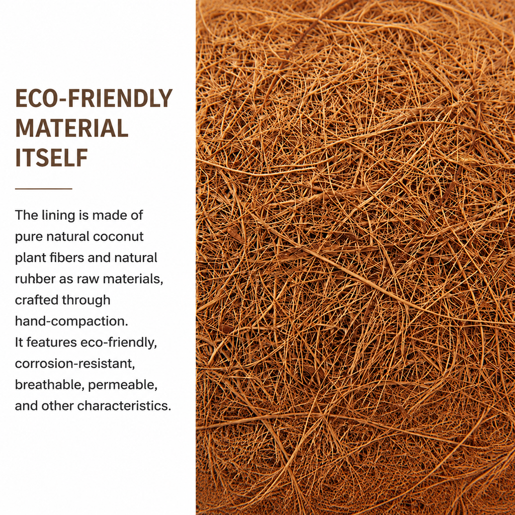 Half Round Wall Planter with Coconut Fiber Liner for Outdoor Garden