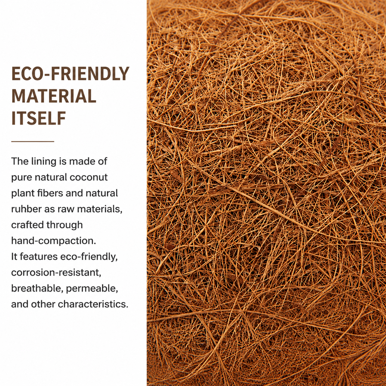 Half Round Wall Planter with Coconut Fiber Liner for Outdoor Garden