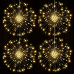 Solar Firework Lights Outdoor, Set of 4 Solar Garden Lights with 240 LEDs and Remote