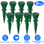 8-Pack Solar Mole Repellent Stakes – Waterproof Vibration