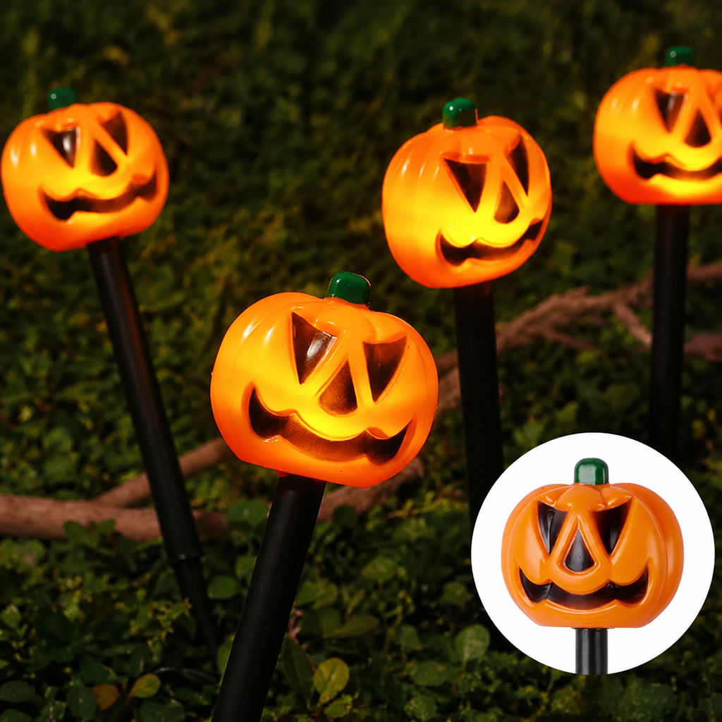 Solar Halloween Pumpkin and Ghost Lights for Outdoor Yard Decorations