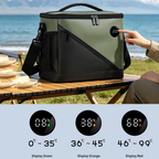 Insulated Cooler Tote with Digital Temperature Display & Shoulder Strap