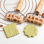 Wooden Embossing Rolling Pin for Cookies – Halloween & Christmas