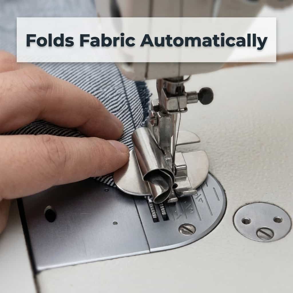 Adjustable Sewing Machine Hemmer Attachment for Rolled Hems