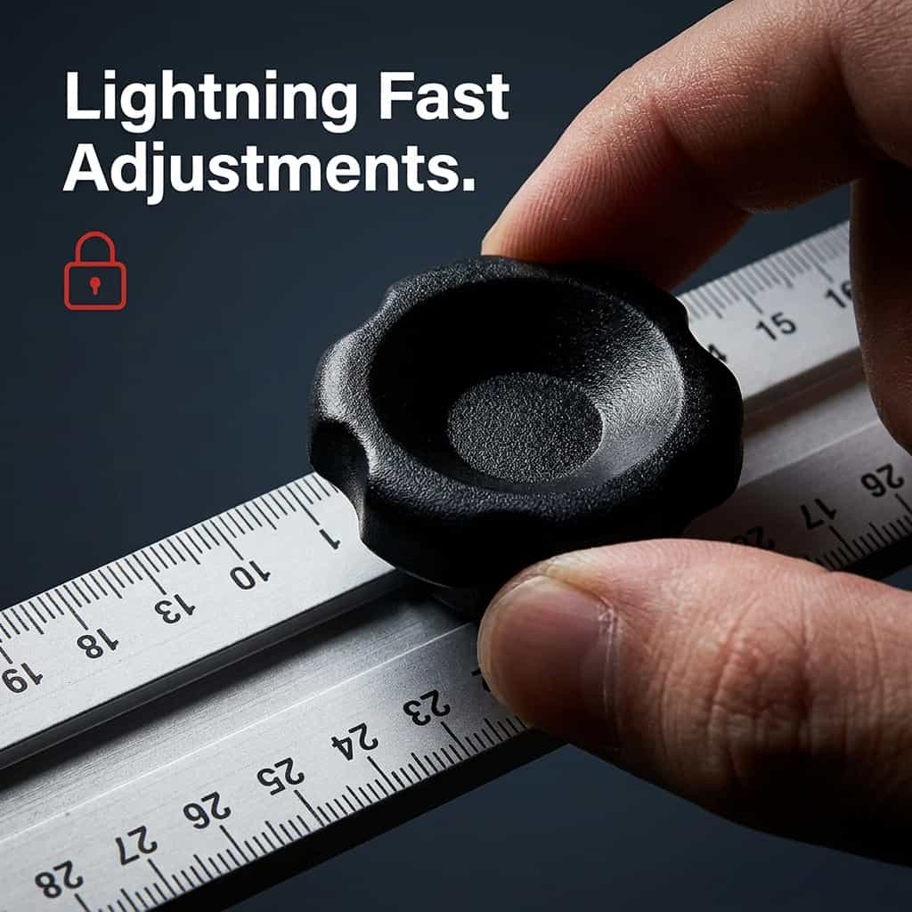 Adjustable Woodworking Measuring Tool, Angle Finder & Marking Ruler