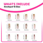 Gold 3D Floral French Long Almond Press-On Nails, 24-Pc Kit