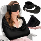 3-in-1 Airplane Sleep Support Set – Travel Pillow, Blackout Eye Mask & Body Support Sling
