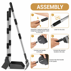 Long Handle Pet Waste Scooper Set with Rake, Spade & Tray
