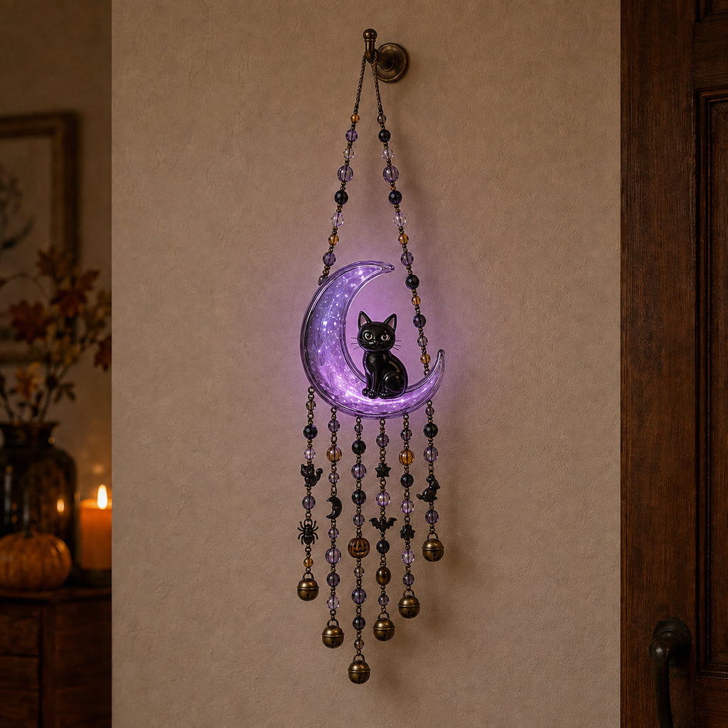 Lighted Halloween Beaded Wind Chime Collection