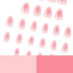 Blush Pink Aura Jelly Medium Almond Press-On Nails, 24 Pcs + Glue