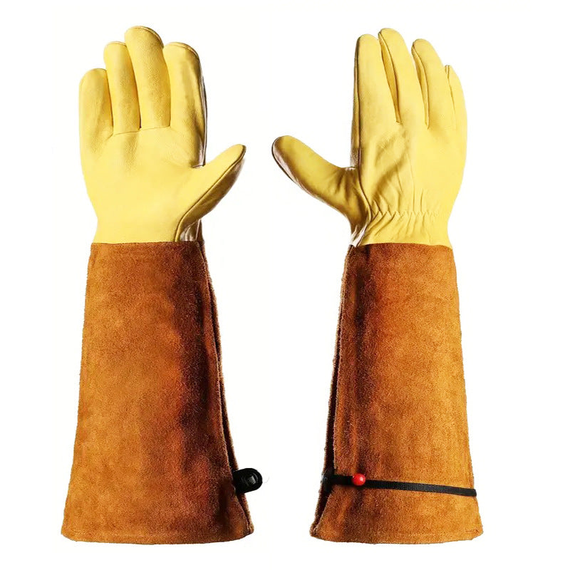 Long Protective Garden Gloves for Roses Pruning and Yard Work